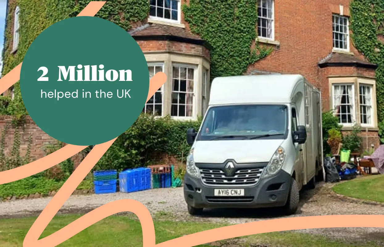 Removal van parked outside a UK home.